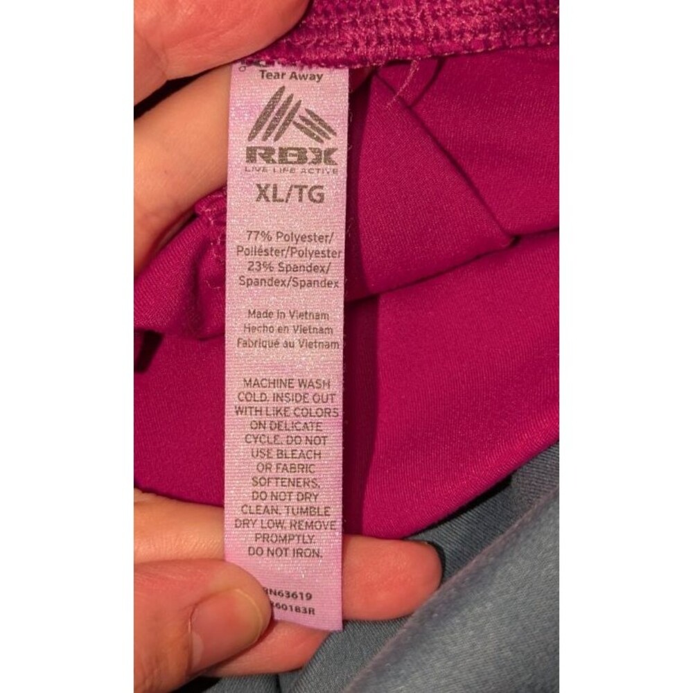 RBX XL Leggings Blue Purple Pull On High Rise Crop Side Pocket Lot of 2 Athletic - Picture 11 of 11